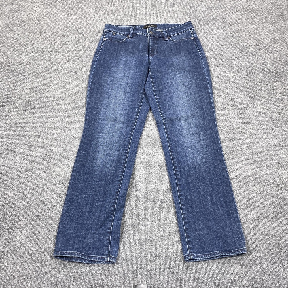 Talbots Jeans Womens 4P Blue Medium Wash Straight Flawless Five-Pocket Stretch